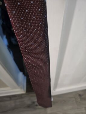 Michael Kors Burgundy Tie with Light Blue Dots